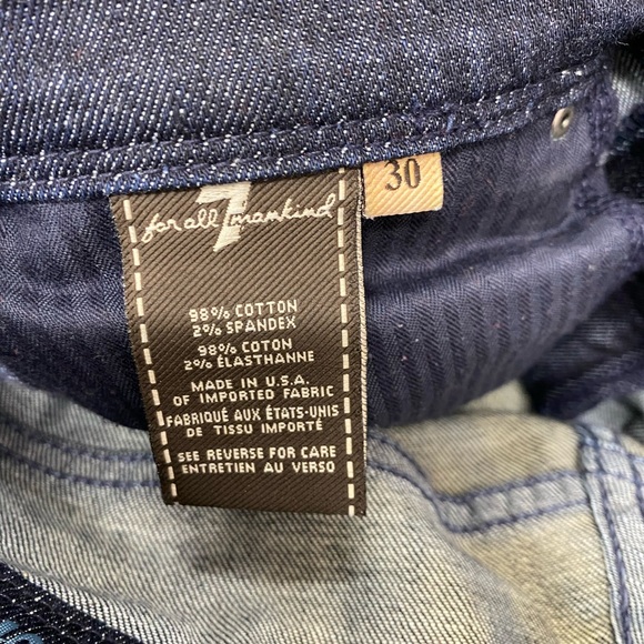 7 For All Mankind Women's Bell Bottom Jeans sz 30 Dark Blue - Picture 8 of 8